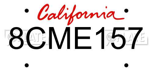 8CME157 California License Plate