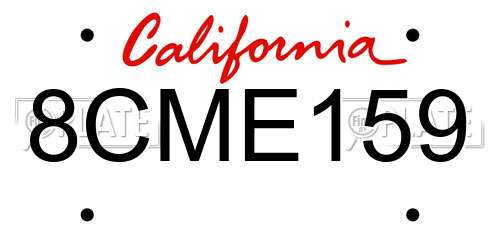 8CME159 California License Plate