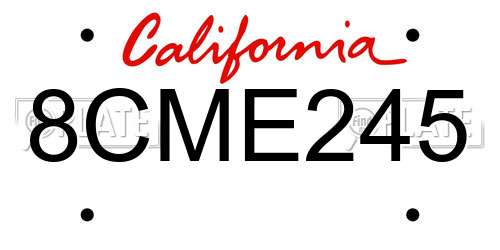 8CME245 California License Plate