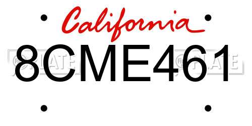 8CME461 California License Plate