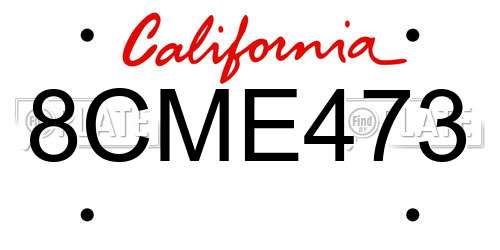 8CME473 California License Plate