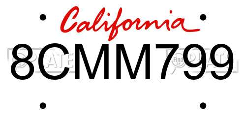 8CMM799 California License Plate