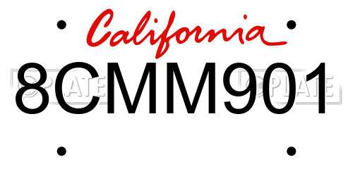 8CMM901 California License Plate