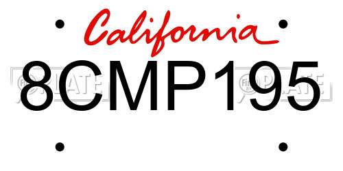 8CMP195 California License Plate