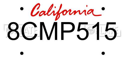 8CMP515 California License Plate