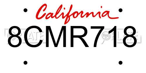 8CMR718 California License Plate