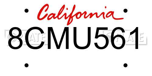 8CMU561 California License Plate