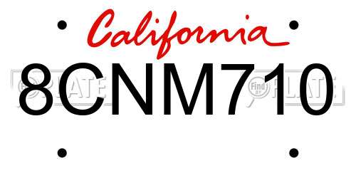 8CNM710 California License Plate