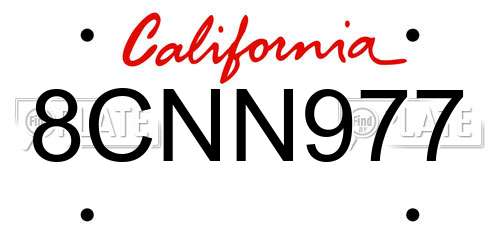 8CNN977 California License Plate