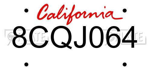 8CQJ064 California License Plate