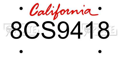 8CS9418 California License Plate
