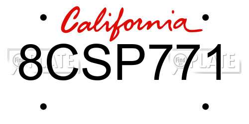 8CSP771 California License Plate