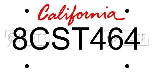 8CST464 California License Plate