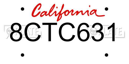 8CTC631 California License Plate