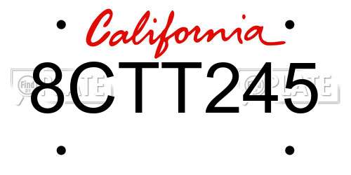 8CTT245 California License Plate