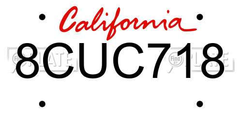 8CUC718 California License Plate