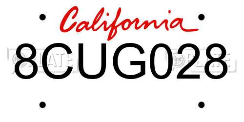 8CUG028 California License Plate