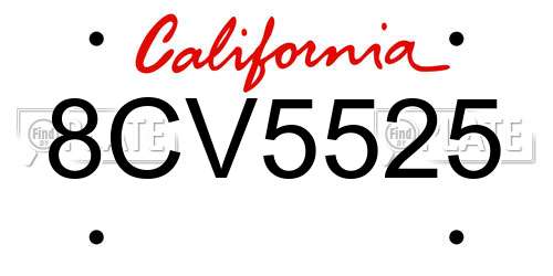 8CV5525 California License Plate