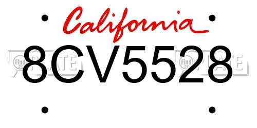 8CV5528 California License Plate