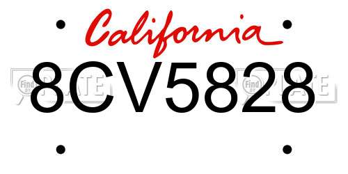 8CV5828 California License Plate