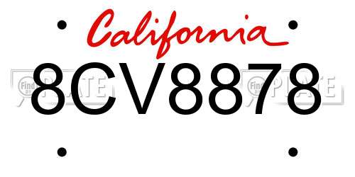 8CV8878 California License Plate