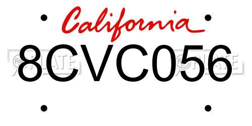 8CVC056 California License Plate