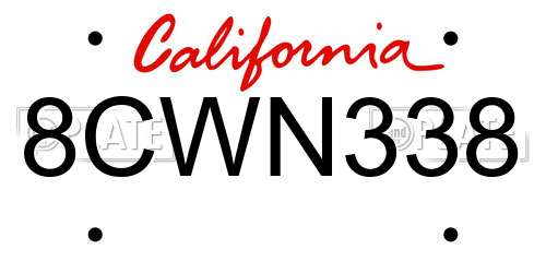 8CWN338 California License Plate