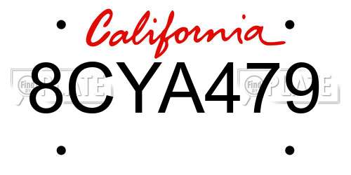 8CYA479 California License Plate