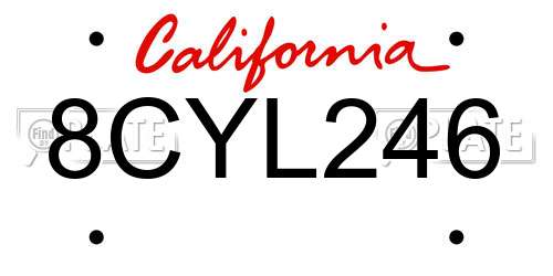 8CYL246 California License Plate
