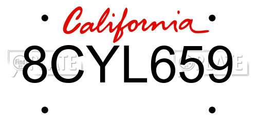 8CYL659 California License Plate