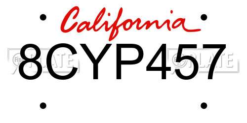8CYP457 California License Plate