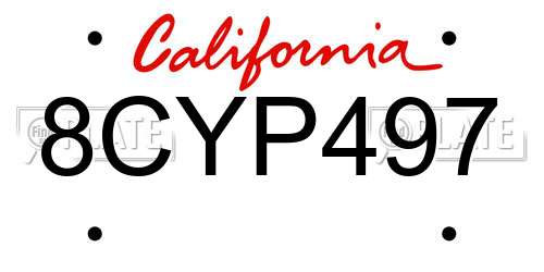 8CYP497 California License Plate