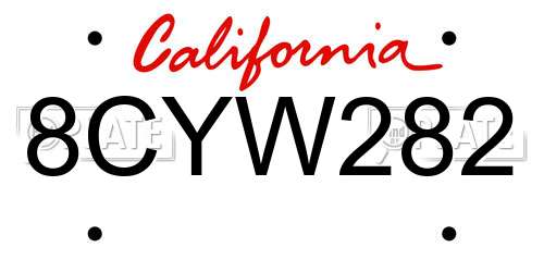 8CYW282 California License Plate