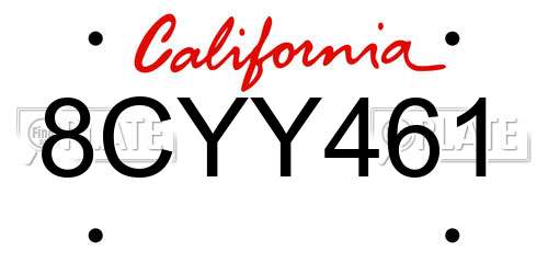 8CYY461 California License Plate