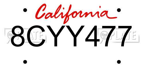 8CYY477 California License Plate