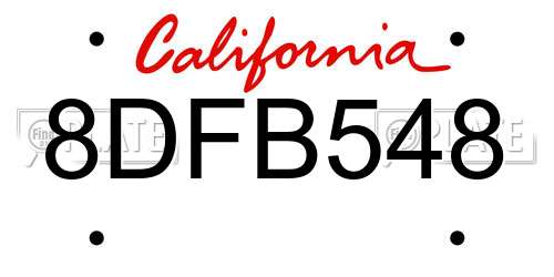 8DFB548 California License Plate