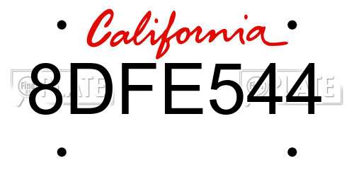8DFE544 California License Plate