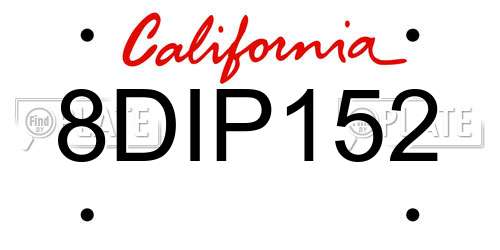 8DIP152 California License Plate