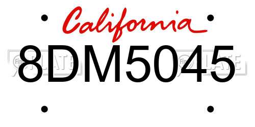 8DM5045 California License Plate