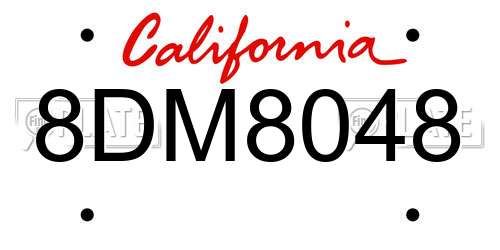 8DM8048 California License Plate