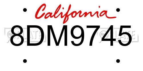 8DM9745 California License Plate
