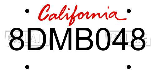8DMB048 California License Plate