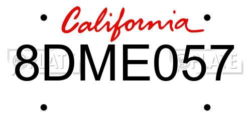 8DME057 California License Plate