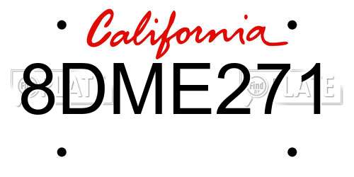 8DME271 California License Plate