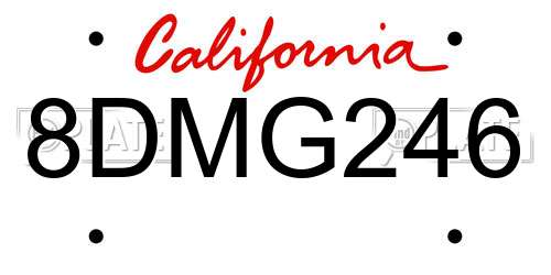 8DMG246 California License Plate