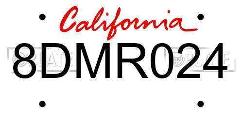 8DMR024 California License Plate