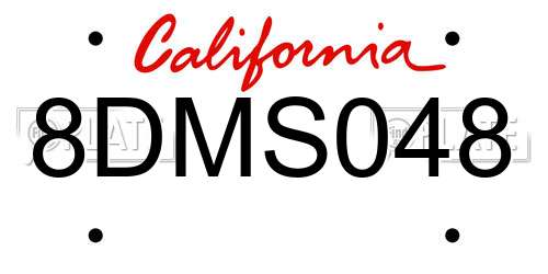 8DMS048 California License Plate