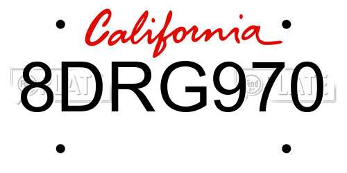 8DRG970 California License Plate