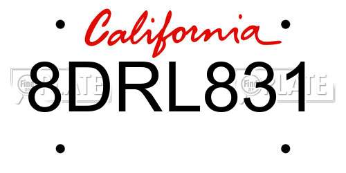8DRL831 California License Plate