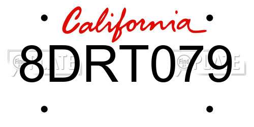 8DRT079 California License Plate